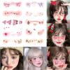 10 Christmas Makeup Temporary Tattoo Stickers Cute Snowflakes Deer Love Blush Lazy Christmas Girl Face Stickers Tattoo Sticker Fake Tattoo view 2