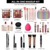 Delymol All in One Makeup Kit for Teen Girls - 2X16 Colors Eyeshadow, Liquid Foundation, Eyeliner Pencils, Contouring Stick, Lip Gloss, Eyebrow Pencils & 8pcs Makeup Brushes (Rainbow) view 2