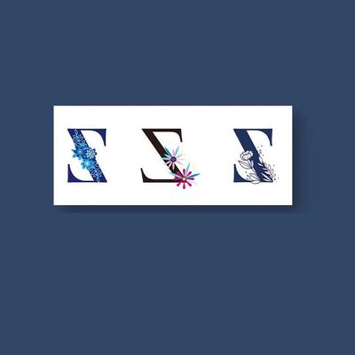 2 Sheets Of English Letters Abcd Flower Art Waterproof And Long-Lasting Temporary Tattoo Stickers Tattoo Sticker Fake Tattoo