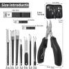 Fingernail and Toenail Nail Clippers for Thick and Ingrown Nails, 11 Pieces Manicure and Pedicure Kits Cutters Care Tools Hand Foot Treatment for Men, Women, and Seniors with Travel Case view 2