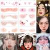10 Christmas Temporary Tattoo Stickers Sweet Snowflake Elk Girl Cute Blush Love Makeup Face Sticker Tattoo Sticker Fake Tattoo view 1