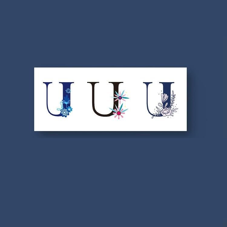 2 Sheets Of English Letters Abcd Flower Art Waterproof And Long-Lasting Temporary Tattoo Stickers Tattoo Sticker Fake Tattoo