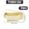 12pcs Wig Clip with Safety Pins, 10-Teeth Hair Extension Snap Clips Invisible Strong Wig Combs to Secure Wig No Sew Chunni Grip Dupatta Clips for Girls Women Wig Headscarf Hijab & Tikka(Gold) view 2