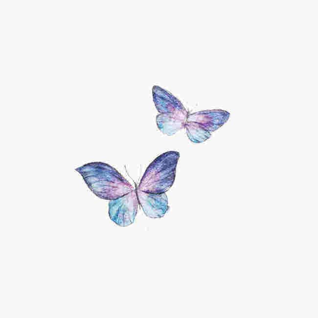 2 Pcs Of Sexy Butterfly Temporary Tattoo Stickers On Neck And Hand Waterproof Female Long-Lasting Fairy Animal Small Patterns Tattoo Sticker Fake Tattoo