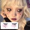 10 Halloween Nurse Makeup Temporary Tattoo Stickers Blush Love Elf Ekg Face Makeup Black Teardrops Tattoo Sticker Fake Tattoo view 3