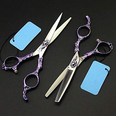 SKipdr Barber Scissors 6 Purple Hair Scissors Cutting Barber Thinning Shears Hairdressing Scissors New