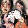 4 Halloween Temporary Tattoo Stickers For Adults With Cartoon Makeup Face Pumpkin Ghost Skull Waterproof And Long-Lasting Tattoo Sticker Fake Tattoo view 3