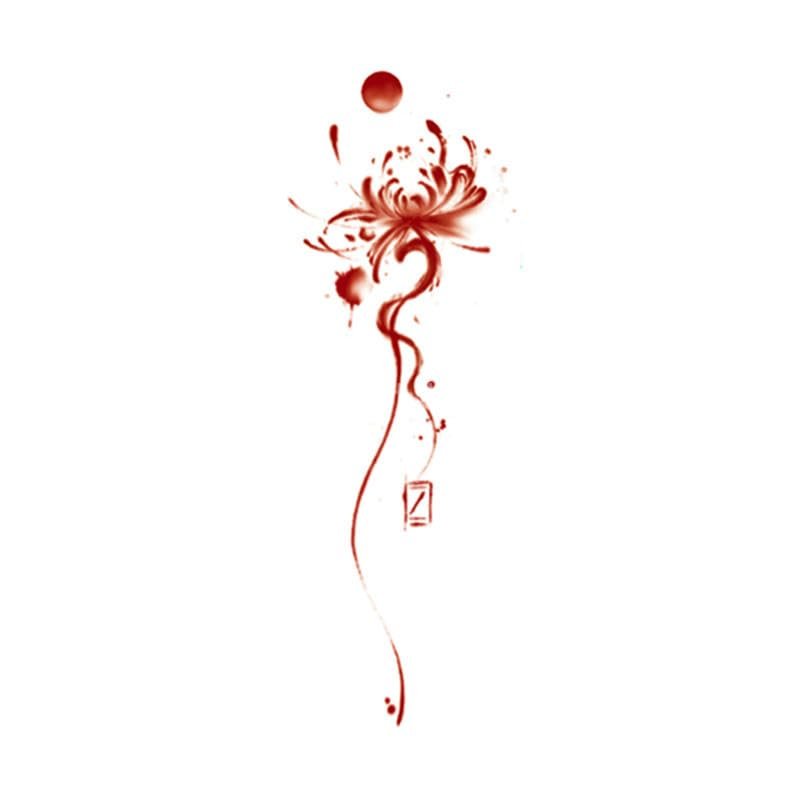 Red Bana Flower Temporary Tattoo Sticker For Women Waterproof And Long-Lasting For Men Colorful Artistic Flower Arm Arm Tattoo Sticker Fake Tattoo