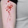 Red Bana Flower Temporary Tattoo Sticker For Women Waterproof And Long-Lasting For Men Colorful Artistic Flower Arm Arm Tattoo Sticker Fake Tattoo view 3