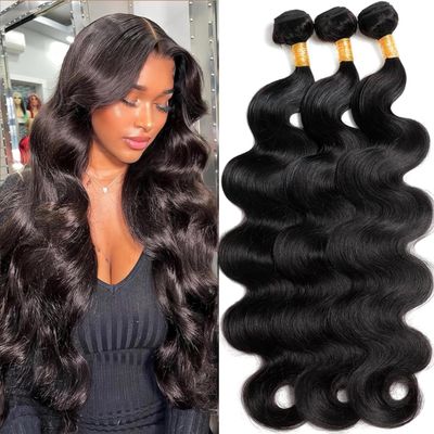 12A Human Hair Bundles 24 26 28Inch Body Wave Bundles Human Hair 100% Unprocessed Brazilian Virgin Hair 3 Bundles Human Hair Weft Weave Natural Black Color