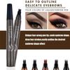 3D Waterproof Microblading Eyebrow Pen - 3Pcs New Magic Eyebrow Pencil, Waterproof Microblading Eyebrow Pencil Contouring Pen, 4 Tipped Precise Eyebrow Contouring Pen (Black) view 2