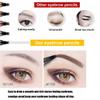 3D Waterproof Microblading Eyebrow Pen - 3Pcs New Magic Eyebrow Pencil, Waterproof Microblading Eyebrow Pencil Contouring Pen, 4 Tipped Precise Eyebrow Contouring Pen (Black) view 3