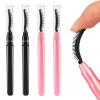 4 Pcs Silicone Eyelash Separator Tool Lash Wand Brush Eyebrow Spoolie Brush Eyelashes Definer with Lid Lash Separating Comb (Pink, Black) view 1