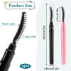 4 Pcs Silicone Eyelash Separator Tool Lash Wand Brush Eyebrow Spoolie Brush Eyelashes Definer with Lid Lash Separating Comb (Pink, Black) view 2