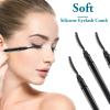 4 Pcs Silicone Eyelash Separator Tool Lash Wand Brush Eyebrow Spoolie Brush Eyelashes Definer with Lid Lash Separating Comb (Pink, Black) view 3