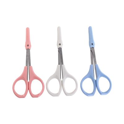 Makeup Scissors 3PCS Straight Curved Scissors Stainless Steel Cut Round Head Scissors Manual Eyebrow Double Eyelid Sticker Scissors Beauty Tools