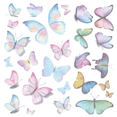 NICENEEDED 20 Sheets Butterfly Temporary Tattoos, Waterproof Butterfly Tattoo Stickers, Colorful Face Body Decoration Fake Tattoos for Festival Party Make Up