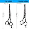10 Pcs professioinal Black Background Printed Hair Cutting Scissors kit Bamboo Handle with Flat Scissor Teeth Scissors Thinning and Cutting Hair Scissors Home Hairdressing Scissors view 2