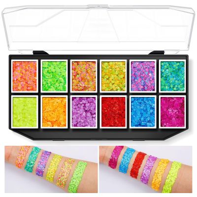 Layhou Solid sequins large capacity Makeup palette stage makeup glitter gel body painting eyeshadow