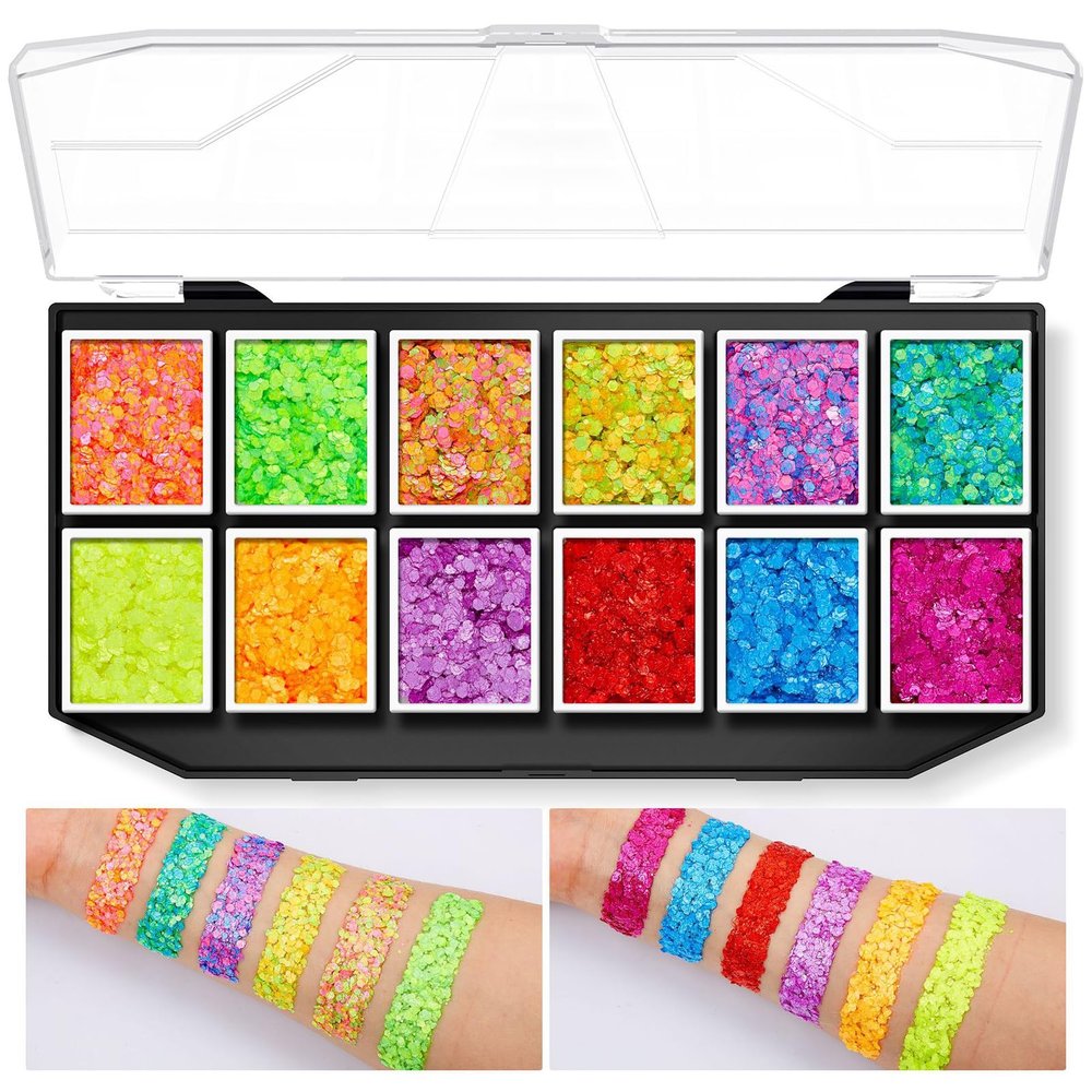 Layhou Solid sequins large capacity Makeup palette stage makeup glitter gel body painting eyeshadow