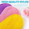 3 Pieces African Net Sponge Exfoliating Mitts Exfoliator Gloves Visibly Lift Away Dead Skin, Great for Spray Tan Removal or Keratosis PilarisExfoliating Mitts (Pink,Yellow,Purple) view 4