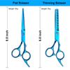 6 inch Blue Barber Hairdresser Combo setfor Men and Women 7 pcs Hair Cutting kit Hair Cutting and Thinning Shears, Stainless Steel Barber Scissors Hairdresser view 2