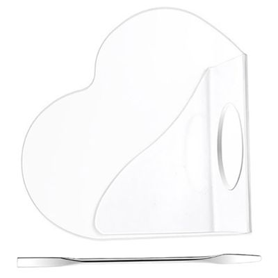 Beavorty Set of Acrylic Makeup Mixing Palette Heart Shape Foundation Mixing Tray Travel Size Beauty Supplies