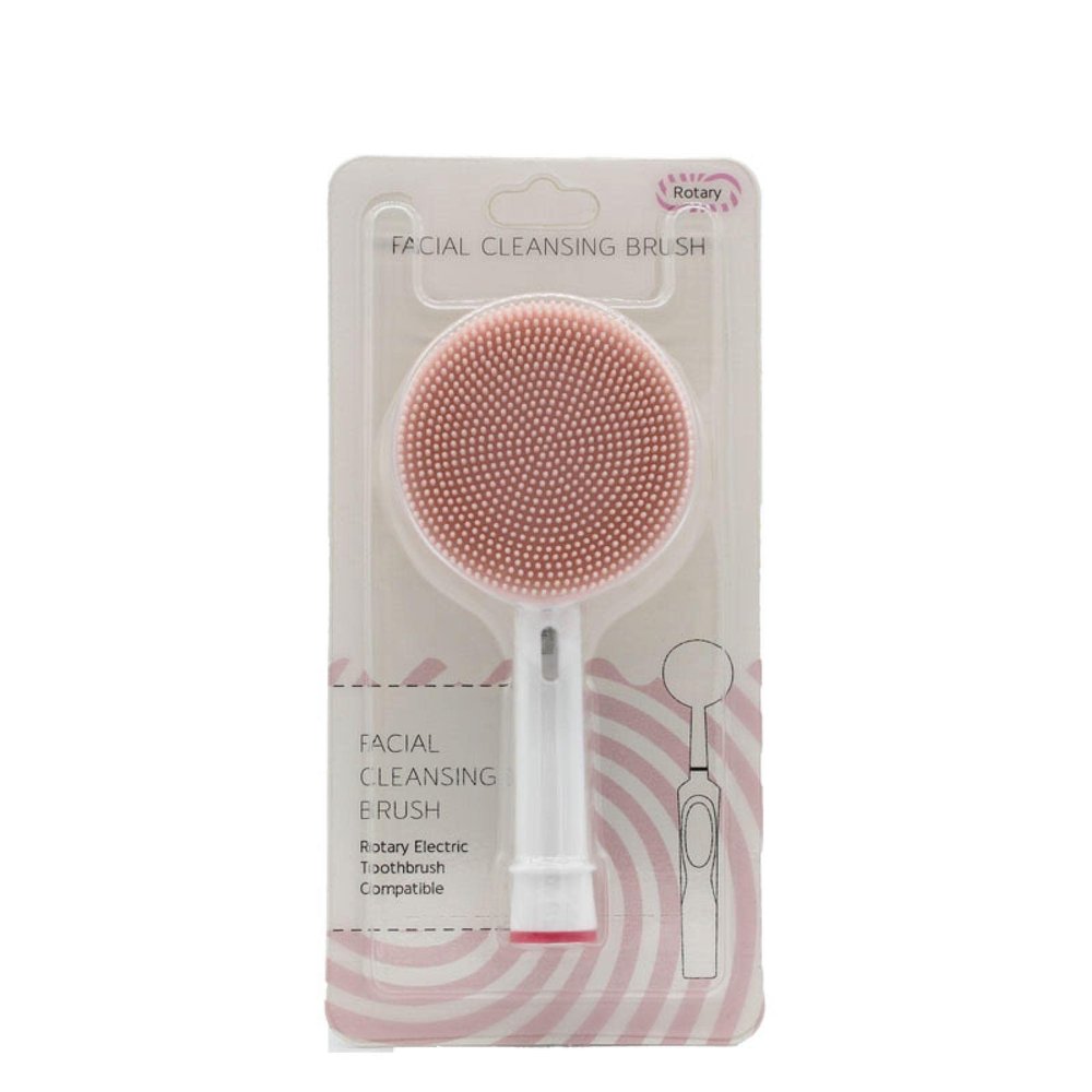 Facial Cleaning Brush Head, Silicone Facial Cleanser, Portable Electric Brush Head Replacement Brush Head, Facial Washing Brush Head PinkEnglish