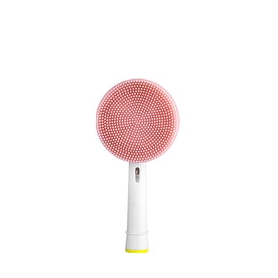 Facial Cleaning Brush Head, Silicone Facial Cleanser, Portable Electric Brush Head Replacement Brush Head, Facial Washing Brush Head Pink