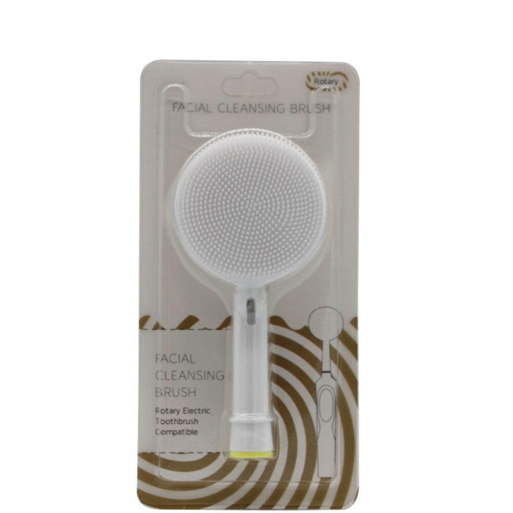 Facial Cleaning Brush Head, Silicone Facial Cleanser, Portable Electric Brush Head Replacement Brush Head, Facial Washing Brush Head WhiteEnglish