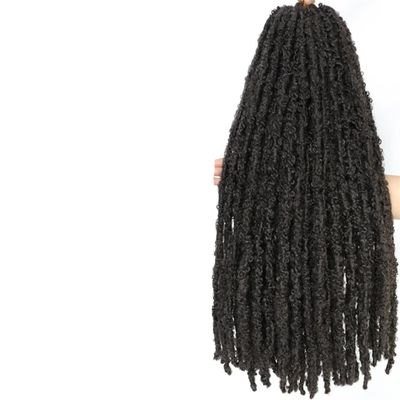 Crochet Hair 24 18 36 Inch Natural Black Distressed Crochet Braids Faux Synthetic Braiding Hair Extensions