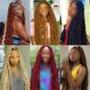 Crochet Hair 24 18 36 Inch Natural Black Distressed Crochet Braids Faux Synthetic Braiding Hair Extensions view 4