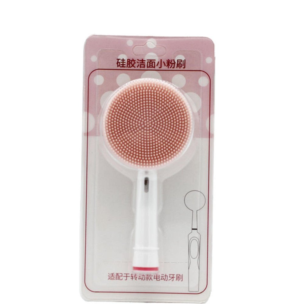 Facial Cleaning Brush Head, Silicone Facial Cleanser, Portable Electric Brush Head Replacement Brush Head, Facial Washing Brush Head PinkChinese