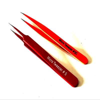 2pcs Multi Purpose Eyelash Extension Tweezers Hair Removal Stainless Steel NEW