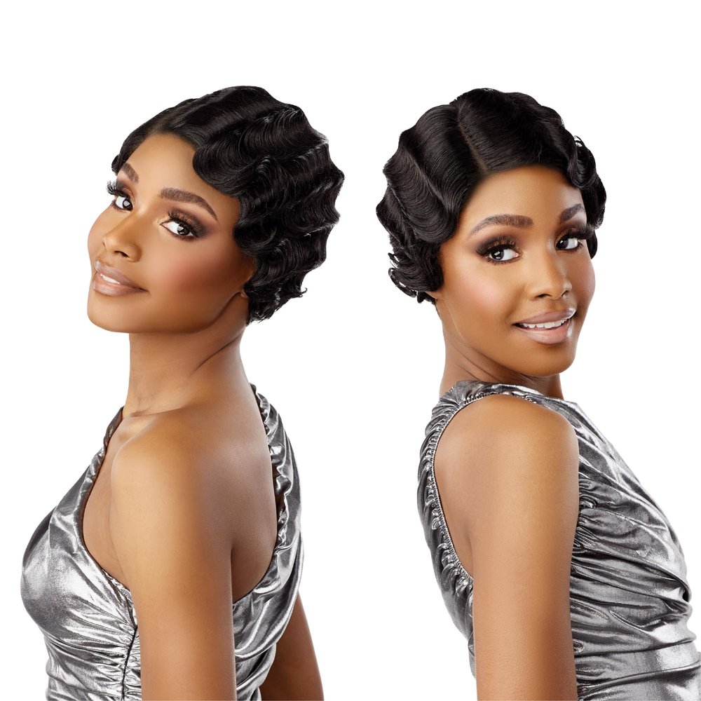 Sensationnel Shear Muse Lace Wig - Drea Deep Laceparting Hand Tied Ready to Wear Synthetic Prestyled Units (DARKRED)