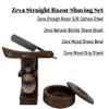 Men Straight Razor Gift Set Classic Gift 5/8" Carbon Steel, hollow ground blade with leather honing strop whet and Drip Stand Gold (Umber) view 2