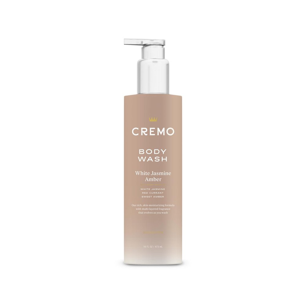 Cremo White Jasmine Amber Skin Moisturizing Body Wash for Women, Notes of White Jasmine, Red Currant, and Sweet Amber, 16 Fl Oz