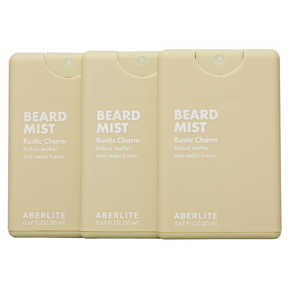 Aberlite Beard Mist - Instant Refreshment, Hydration, Softens Hair, Ultra-Fine Spritz Technology, Portable, Detangles, Lightweight Feel, Rustic Charm (3-Pack)