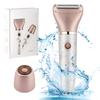 Electric Razors Shaver for Women, 2-IN-1 Womens Electric Razor for Leg Arm Face Pubic Area, Cordless Bikini Trimmer Hair Removal for Women with Detachable Head, Painless,IPX7 Waterproof,Wet & Dry,Pink