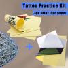 3mm Tattoo Practice Skin with Transfer Paper - NAQASE 18Pcs Tattoo Fake Skin and Stencil Paper Kit Includes 15Pcs Tattoo Paper and 3Pcs 3mm Tattoo Skin Practice 8"x12" Tattoo Skins Double Sides view 2