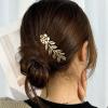 8 Pack Leaf Hair Side Combs for Women Girl, Bridal Metal Decorative Hair Comb Clips, Gold French Twist Hair Slide Comb for Wedding Hair Accessories view 3