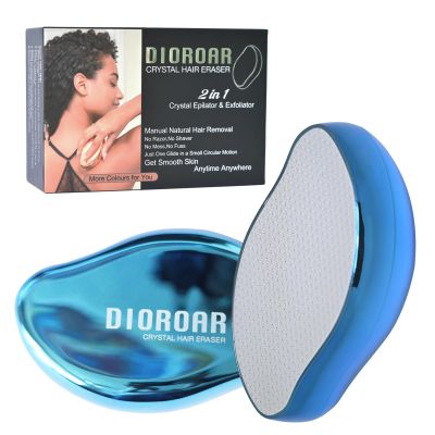 DIOROAR Crystal Hair Eraser,Upgrade Crystal Hair Remover,Physical Nano Glass Hair Removal Device,Painless Epilator and Exfoliator Without Shaver for Quick Soft Silky Skin(Royal Blue)