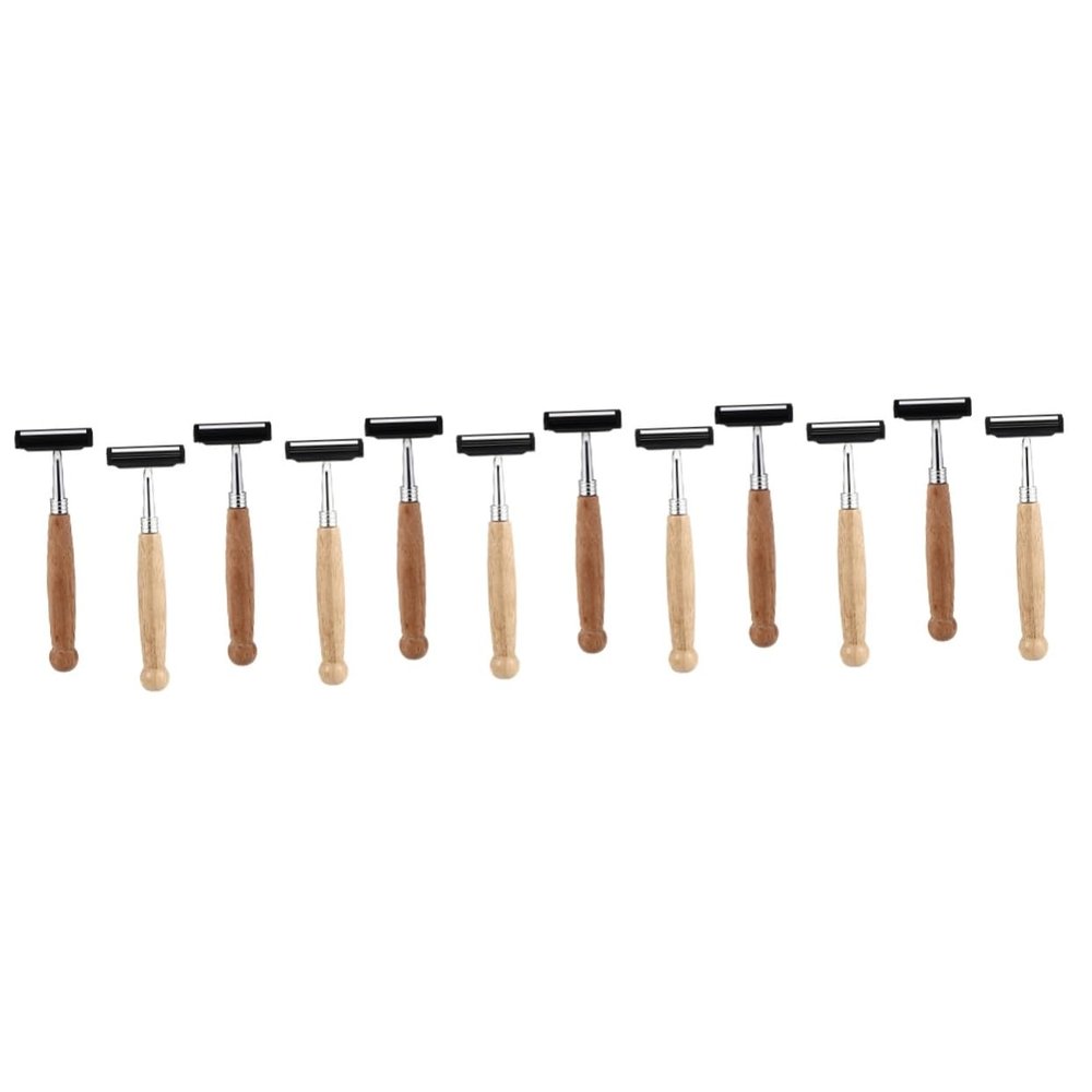 FOMIYES 12pcs Eco-friendly Bamboo and Stainless Steel Razor Hair Trimmer Single Blade