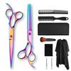 10 pcs professional hair cutting scissors set sharp colourful Stainless Steel Hairdressing Shears Set 7 inch Professional Thinning Scissors For stylists easy to operate view 1