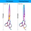 10 pcs professional hair cutting scissors set sharp colourful Stainless Steel Hairdressing Shears Set 7 inch Professional Thinning Scissors For stylists easy to operate view 2