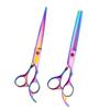 10 pcs professional hair cutting scissors set sharp colourful Stainless Steel Hairdressing Shears Set 7 inch Professional Thinning Scissors For stylists easy to operate view 3
