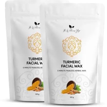 Boomers Turmeric Facial Wax Powder, 5 min Painless Natural Face Hair Removal Waxing Powder, Easy to use at Home, No Chemicals - No Irritation, No Skin rashes. (100g) Pack of (2)