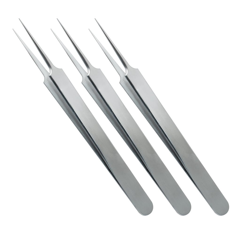 Coufce 3 pcs Straight Blackhead Tweezers Comedone Pimple Extractor Tool Whiteheads Acne Clip Stainless Steel Facial Blackhead Remover Tweezers Pimple Popper Tool Ingrown Hairs Tweezers