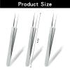 Coufce 3 pcs Straight Blackhead Tweezers Comedone Pimple Extractor Tool Whiteheads Acne Clip Stainless Steel Facial Blackhead Remover Tweezers Pimple Popper Tool Ingrown Hairs Tweezers view 2