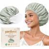 Yanibest Shower Cap Reusable Waterproof - Double Layer Shower Caps for Women, Washable Shower Bonnet with Soft Non-Slip Elastic Band, Bath Hair Hat for Most Hair Types view 1